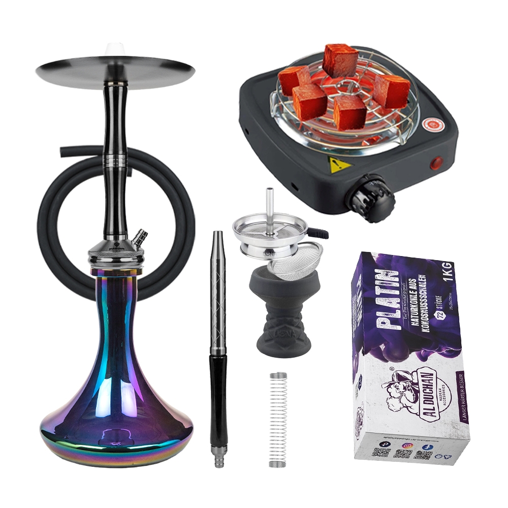Diamond Hookah Excelsior - Black PVD/Rainbow