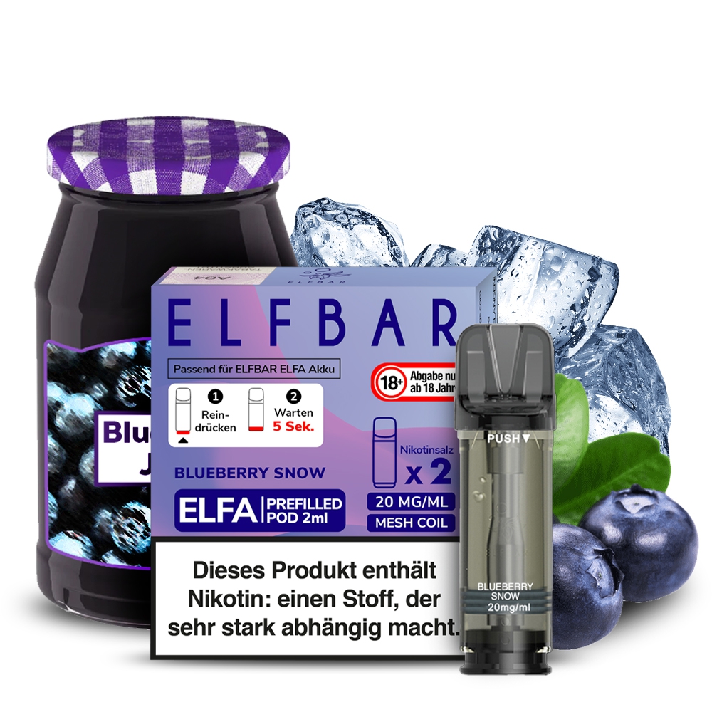 Elfbar ELFA POD (2stk) - Berry Snoow(Blueberry Snoow) 20mg