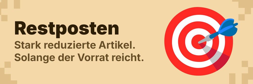 Zielscheibe mit Wurfpfeil für die Restposten Aktion mit stark reduzierter Ware bei Shisha-Nil