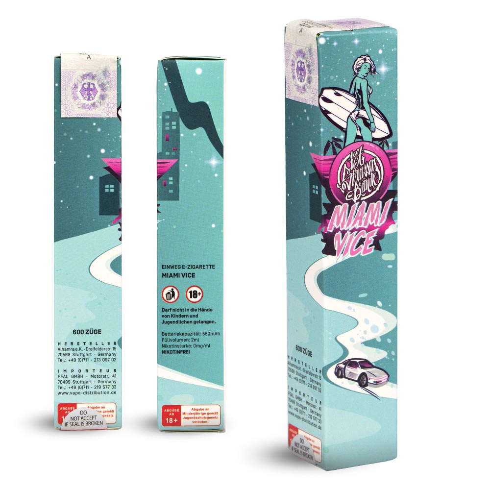 187 Strassenbande 600 Vape 0mg - Miami Vice