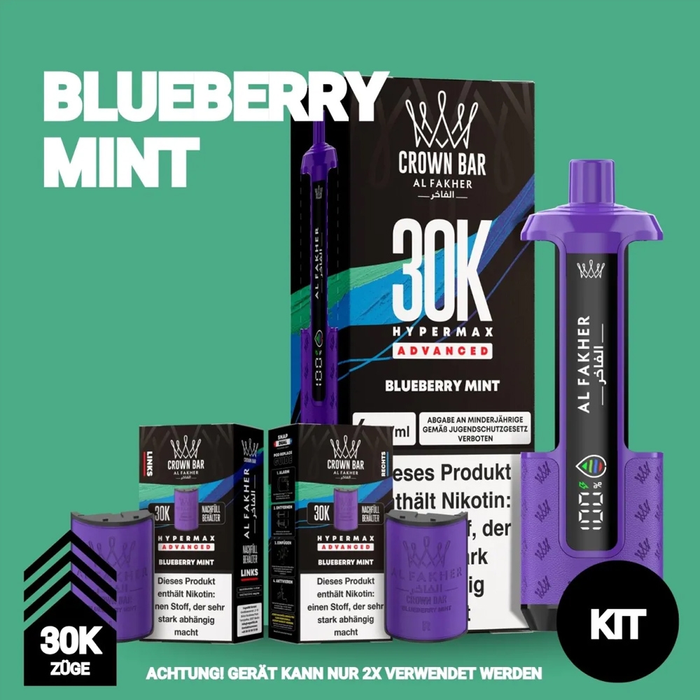 Al Fakher 30K Hypermax - Blueberry Mint
