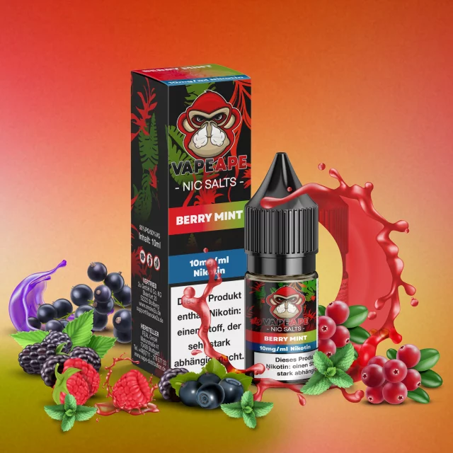 VapeApe Nic Salt Liquid 20mg - Berry Mint 