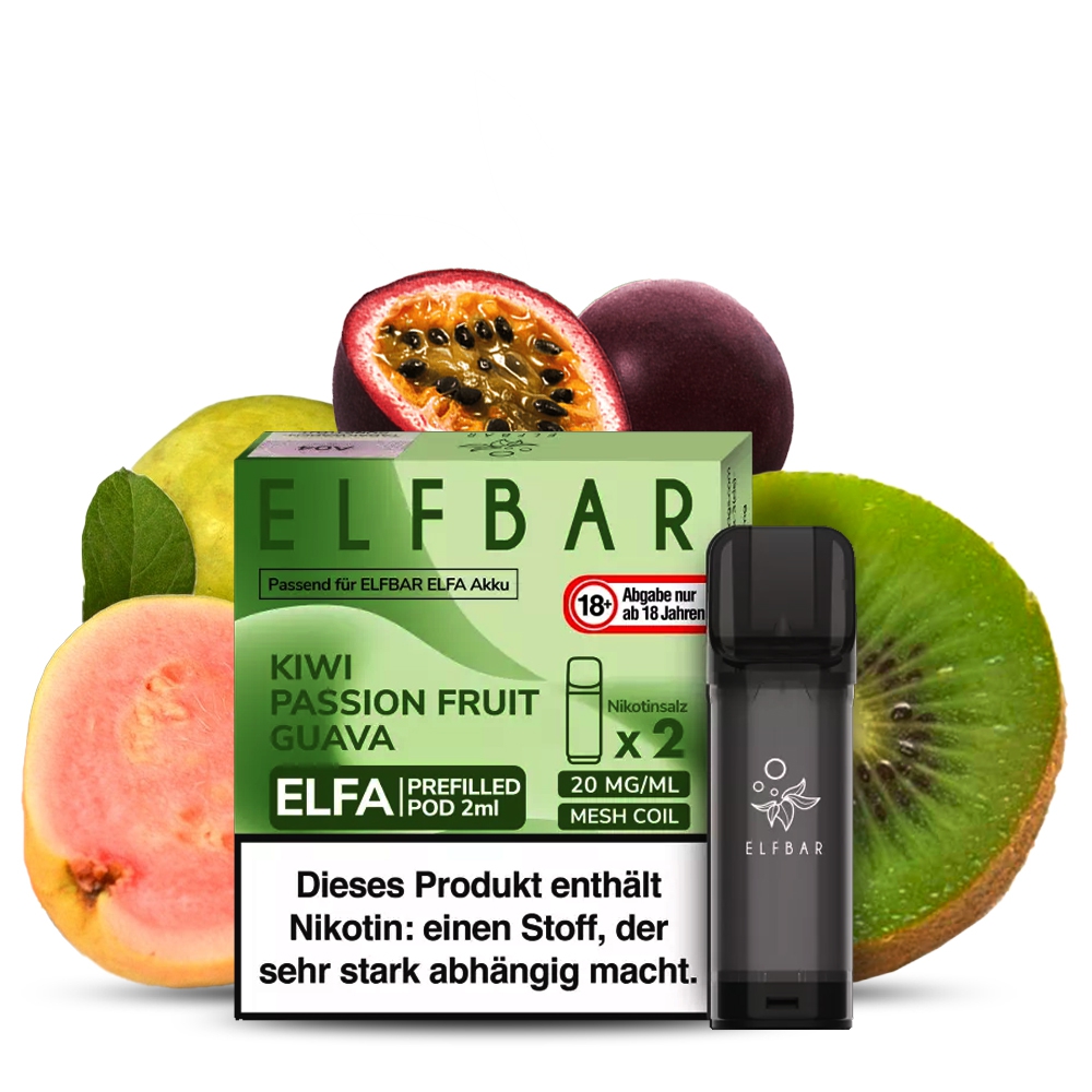 Elfbar ELFA POD (2stk) - Kiwi Passion Fruit Guava 20mg