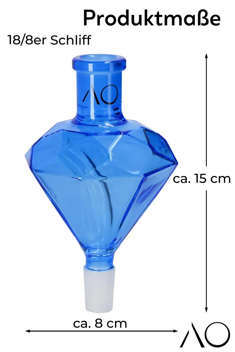 AO Glas Molassefänger 18/8 Diamond - Blau