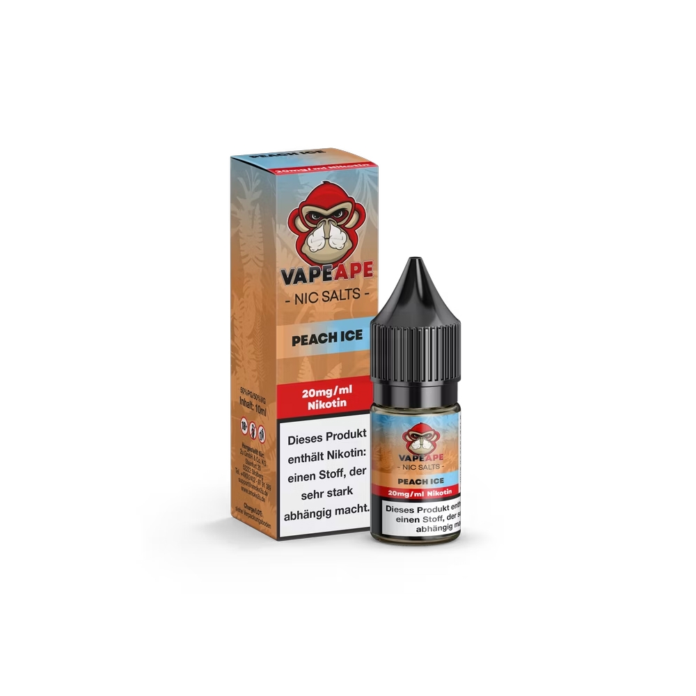 VapeApe Nic Salt Liquid 20mg - Peach Ice
