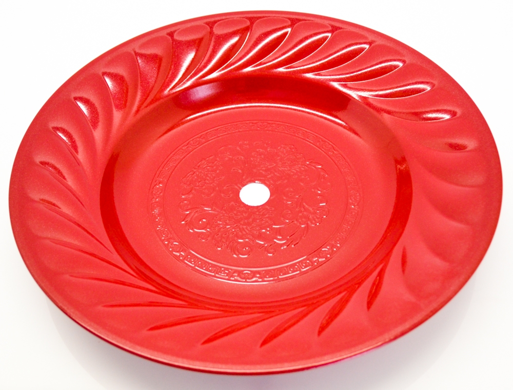 Riesen-Kohleteller verziert 30cm - Rot
