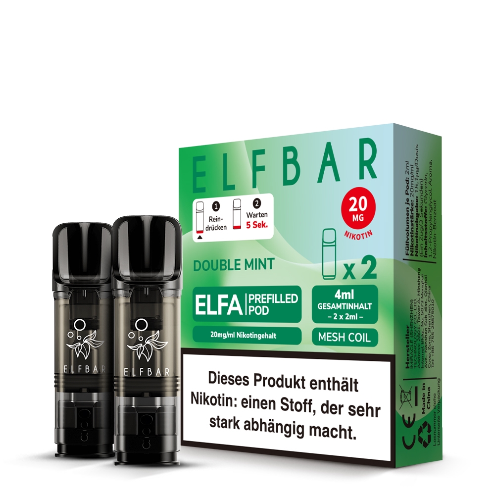 Elfbar ELFA POD (2stk) - Double Mint 20mg