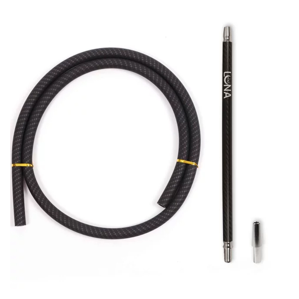 Luna Carbon Schlauch Set Schwarz - 150cm inkl. Mundstück und Endstück, universal, matt