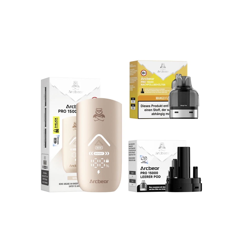 ArcBear Pro 15000 Starter-Set 5er Gerät + Pod- (20mg) Mango Fizz
