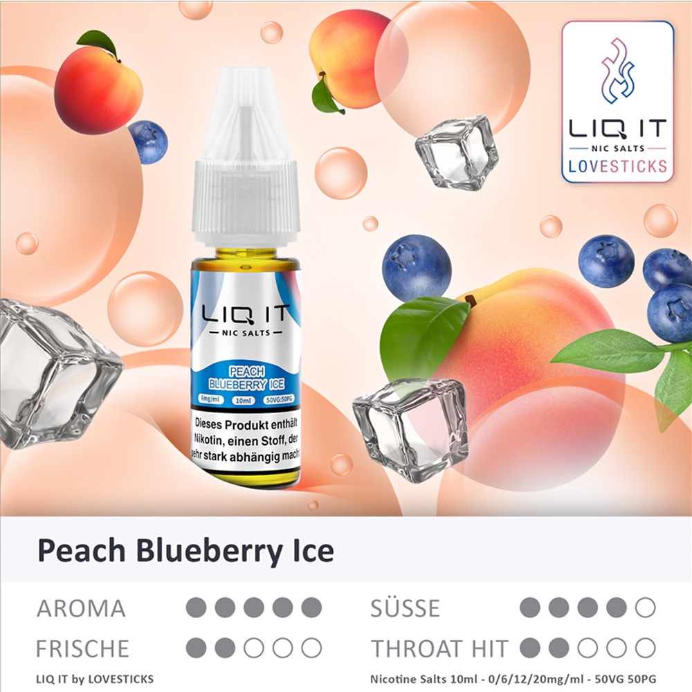 Lovesticks LIQ IT 20mg - Peach Blueberry Ice 