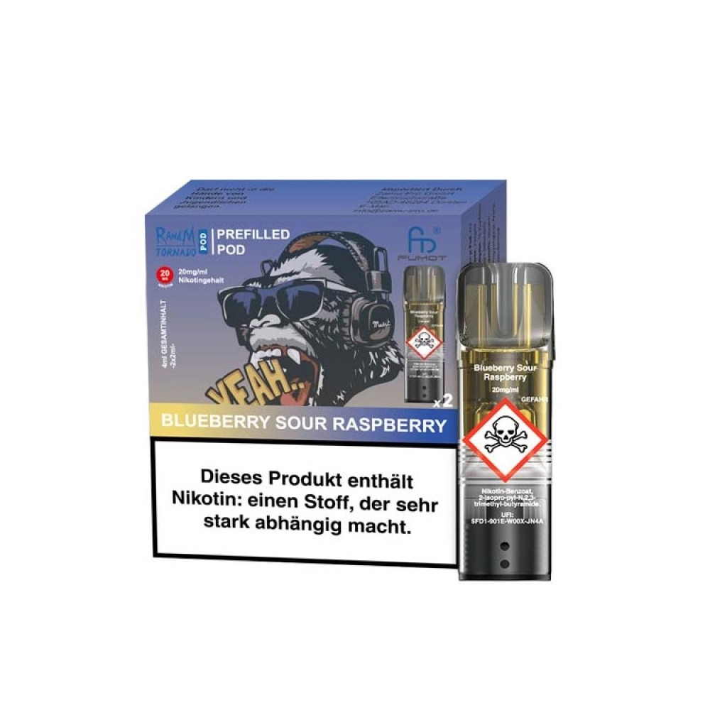 RandM Tornado Pods (2stk) 20mg - Blueberry Sour Raspberry