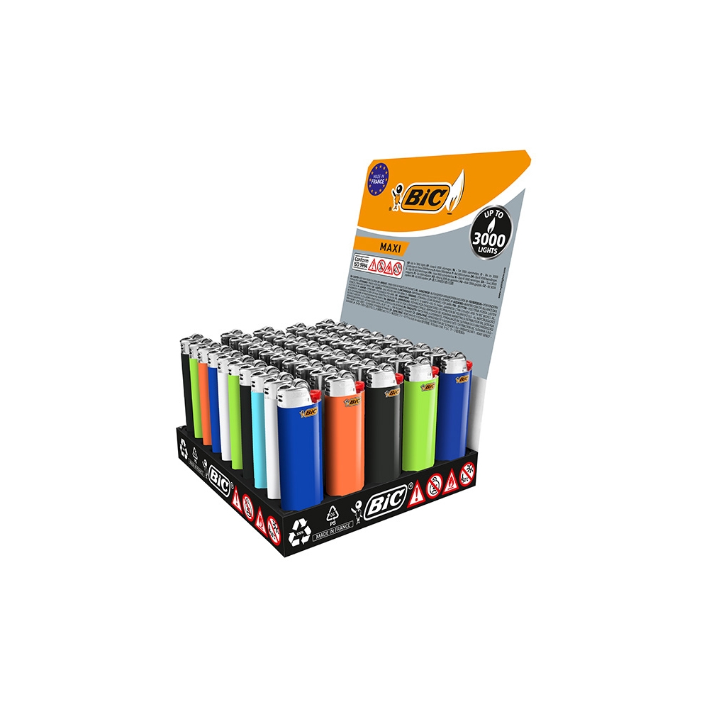 BIC Maxi J26 Reibrad Feuerzeug Bunt