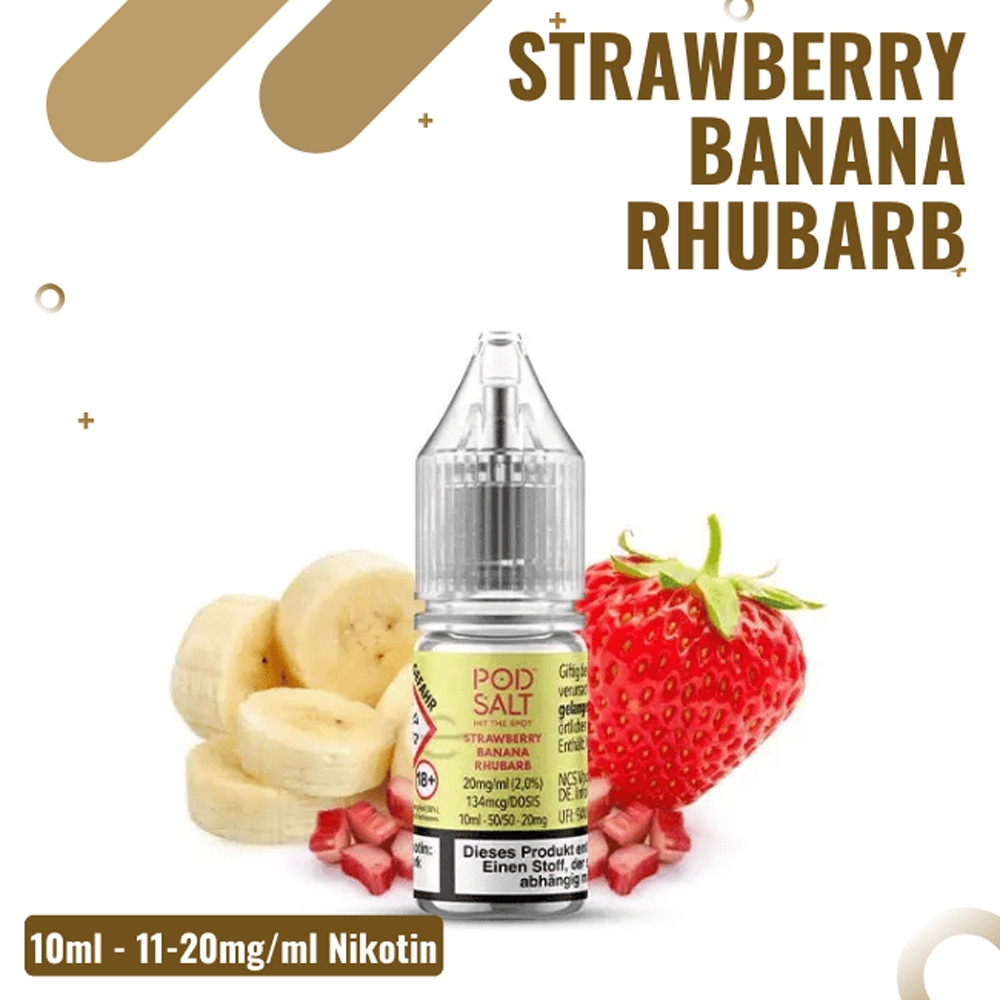 POD SALT XTRA Liquid 10mg - Strawberry Banana Rhubarb
