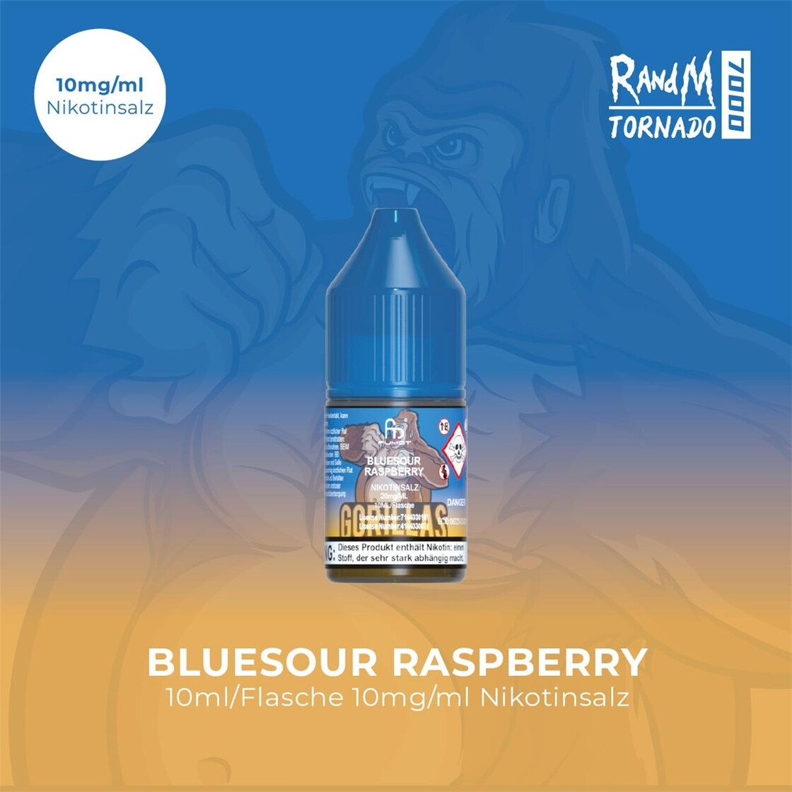 RandM Tornado Liquid 10mg - Blue Sour Raspberry 