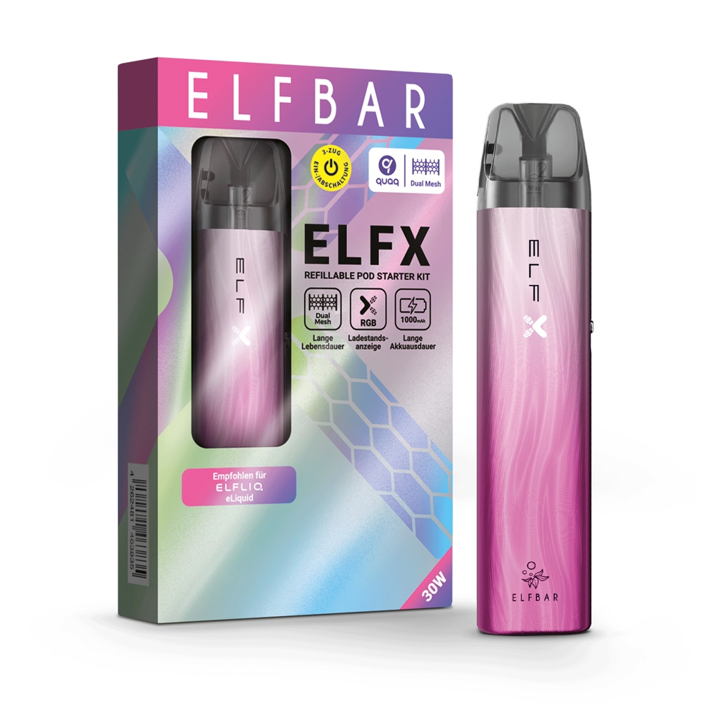 Elfbar ELFX Refillable Kit - Silver Pink