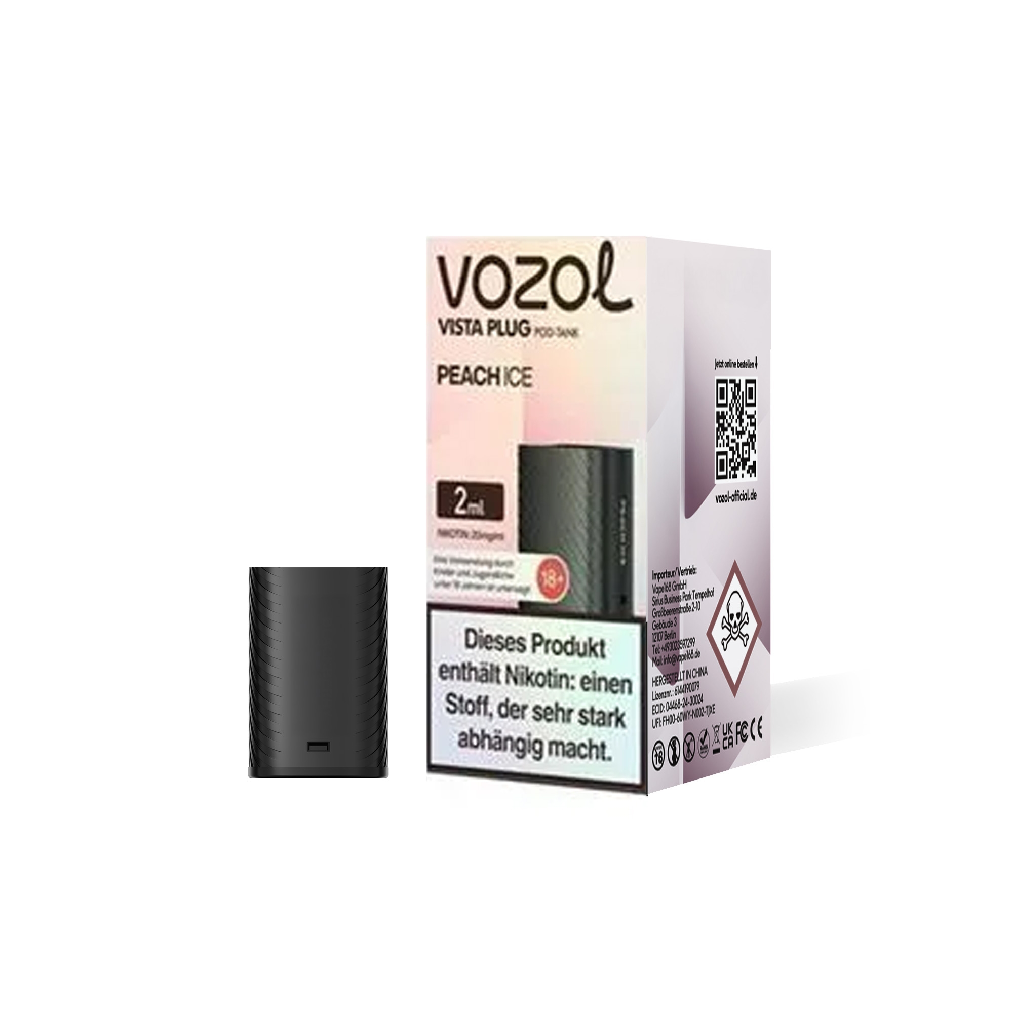 Vozol Vista Plug Verdampfer Pod 2ml - Peach Ice