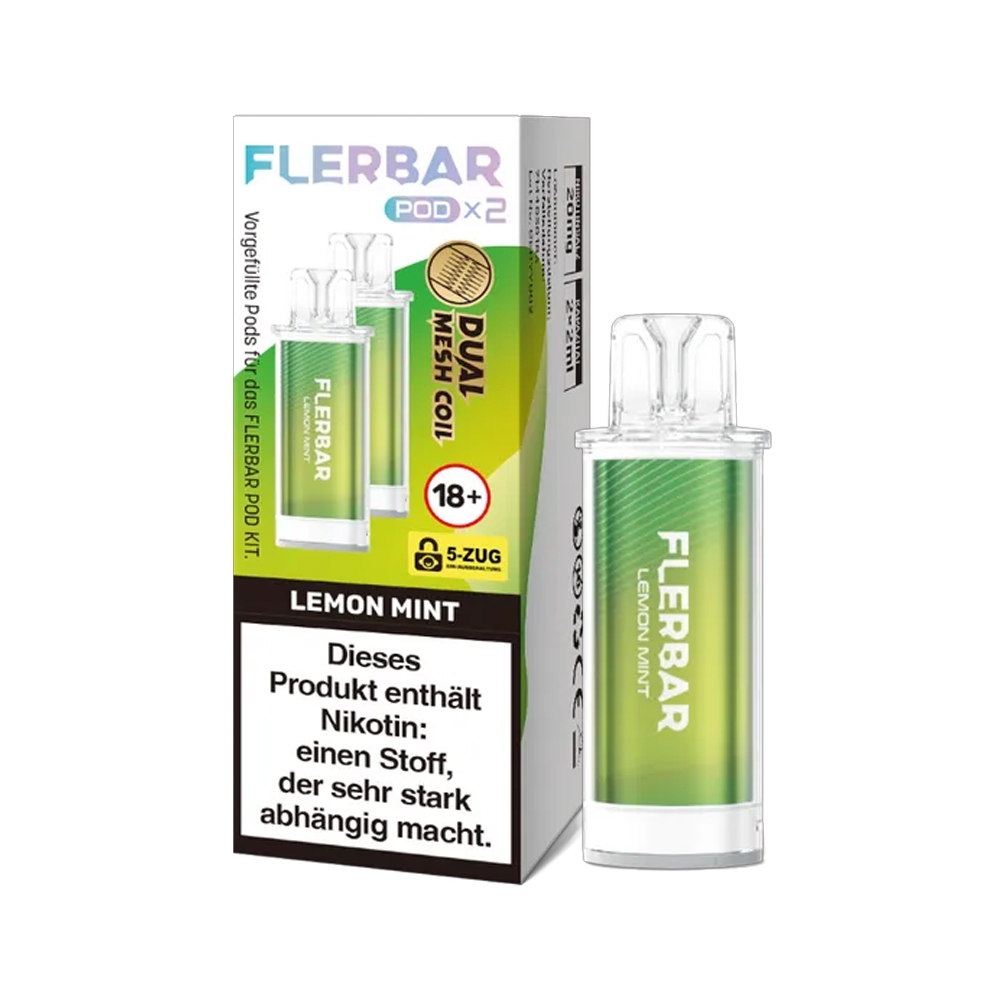 Flerbar POD (2stk) - Lemon Mint 20mg