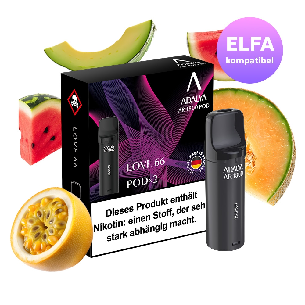 Adalya AR1800 Pod (2stk) - Love 66 20mg