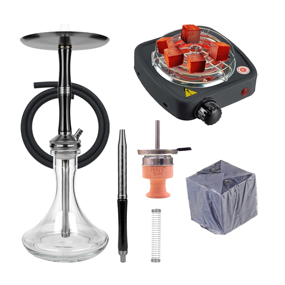 Diamond Hookah Excelsior - Black PVD/Clear
