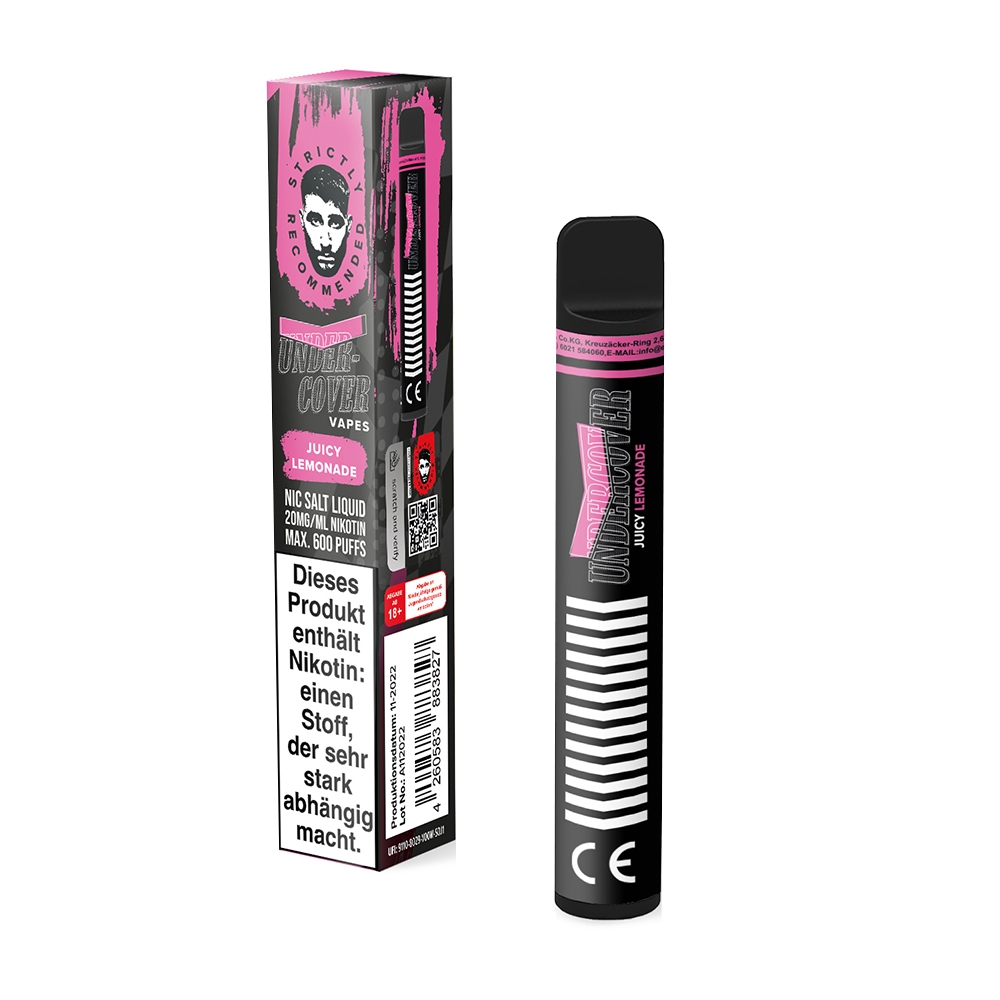Undercover Vapes 600 by Samra 20mg - Juicy Lemonade 