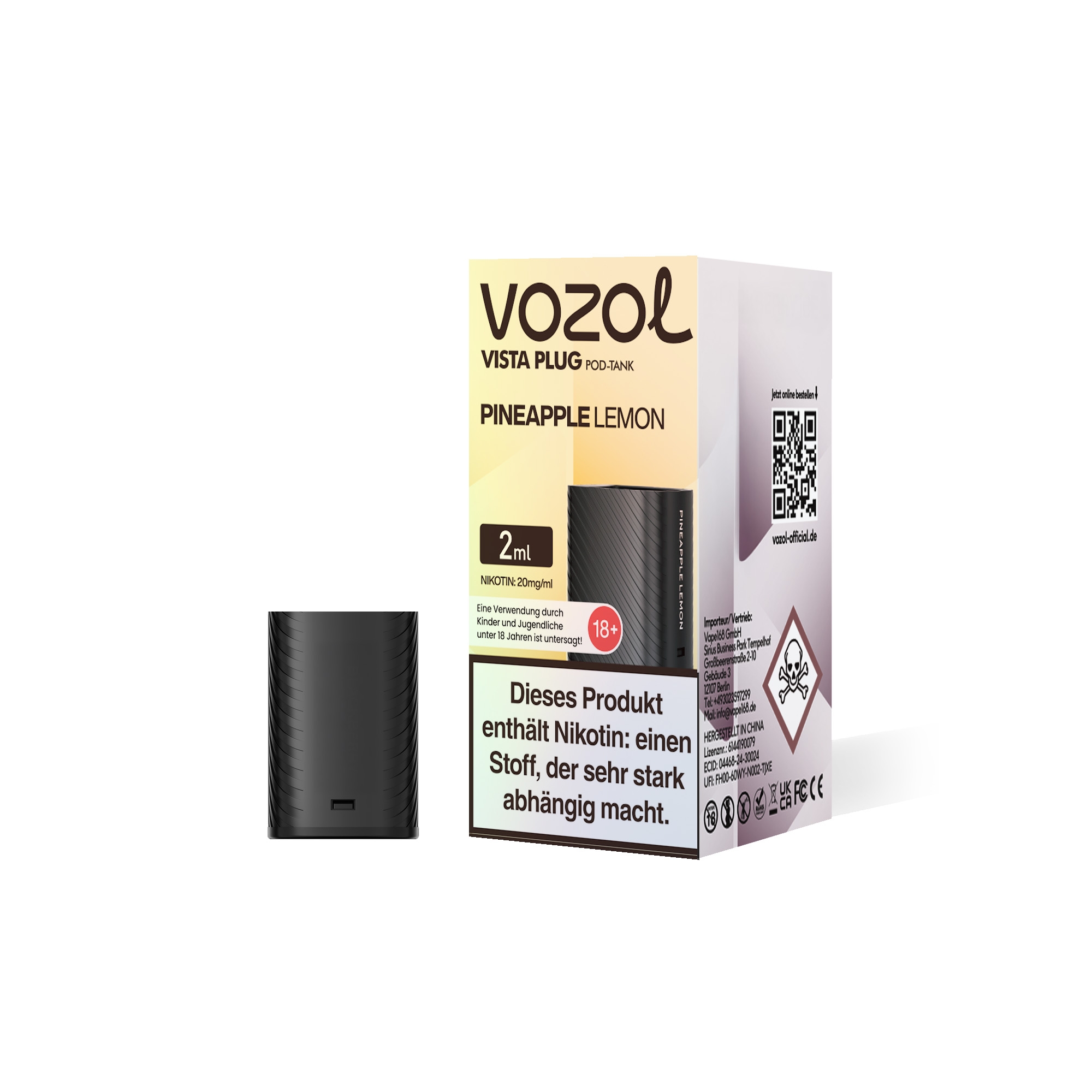 Vozol Vista Plug Verdampfer Pod 2ml - Pineapple Lemon