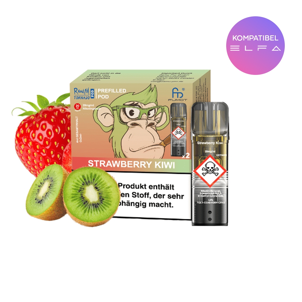 RandM Tornado Pods (2stk) 20mg - Strawberry Kiwi