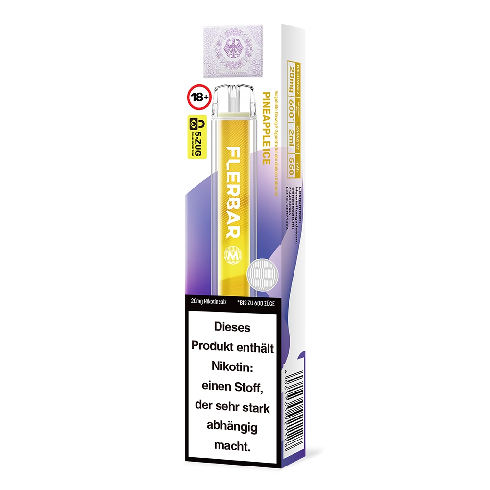 Flerbar M E-Shisha 600 - Pineapple Ice 20mg