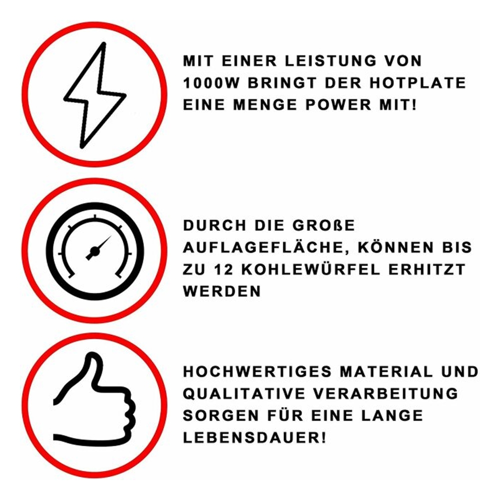 Smoke2u Kohleanzünder - Hot Plate 1000W