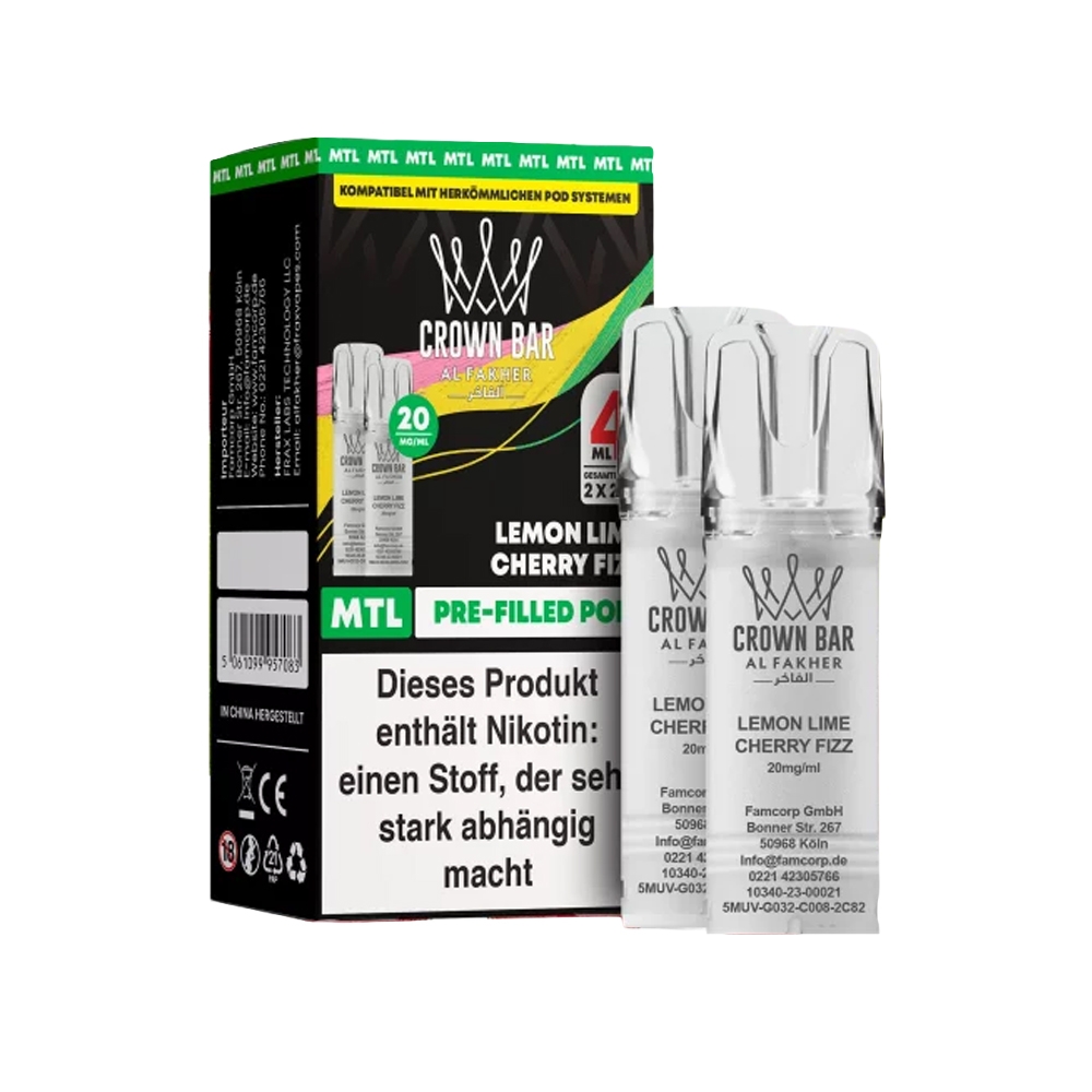 Al Fakher Pod (2er Pack) - Lemon Lime Cherry Fizz 20mg (MTL)