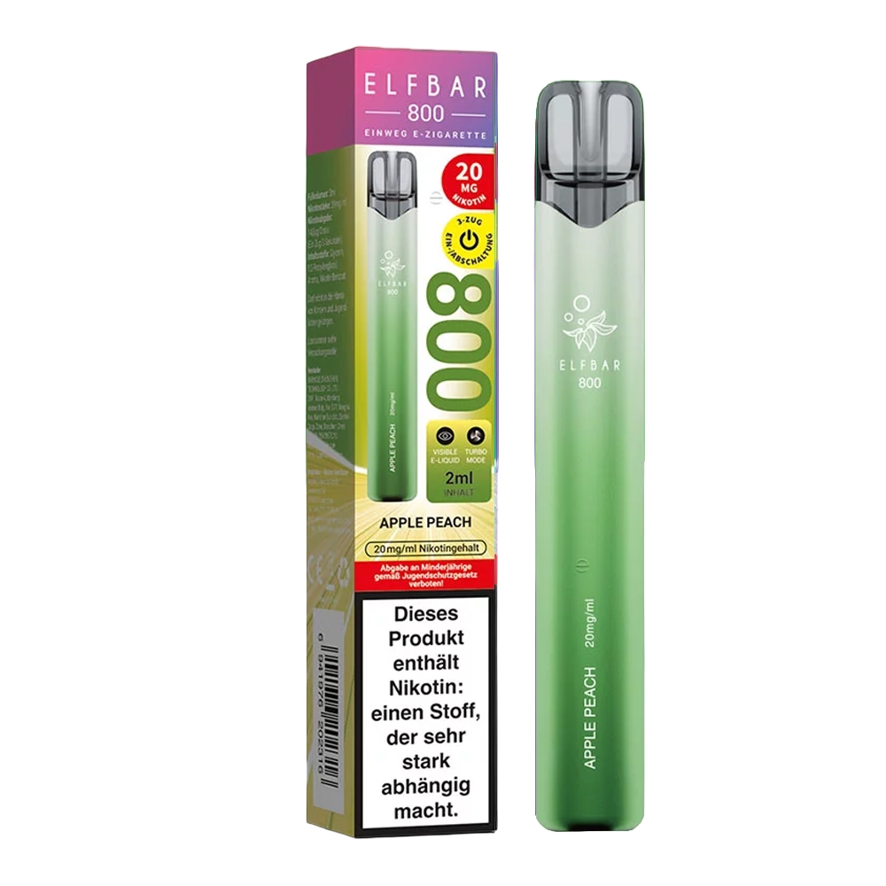 Elfbar 800 Einweg E-Shisha 20mg - Apple Peach