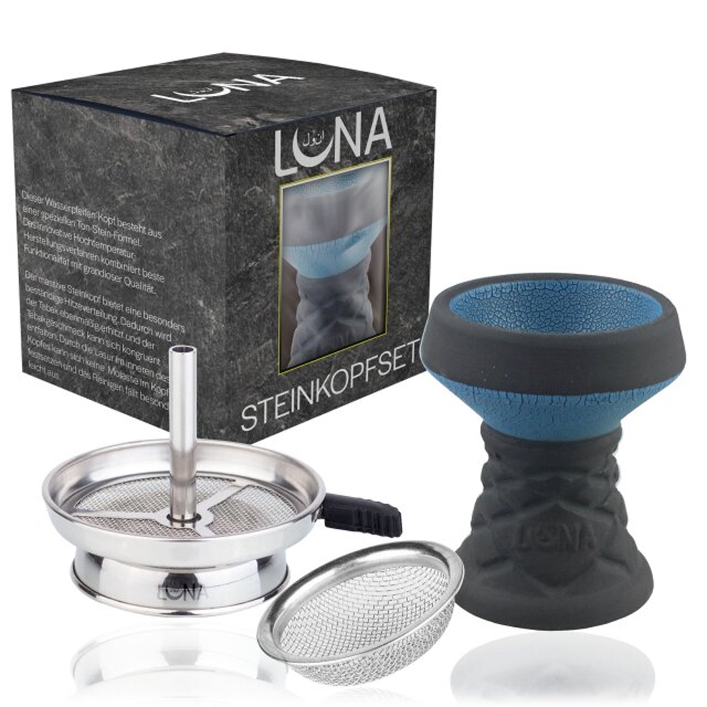 Luna Hookah Steinkopf Set - Blau