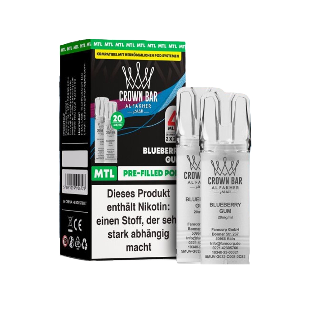 Al Fakher Pod (2er Pack) - Blueberry Gum 20mg (MTL)