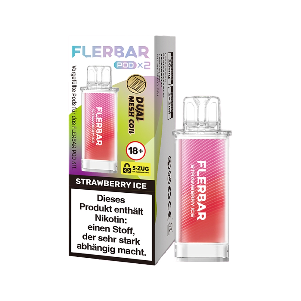 Flerbar POD (2stk) - Strawberry Ice 20mg