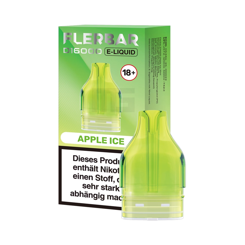 Flerbar D16000 Pod 10ml - Apple Ice