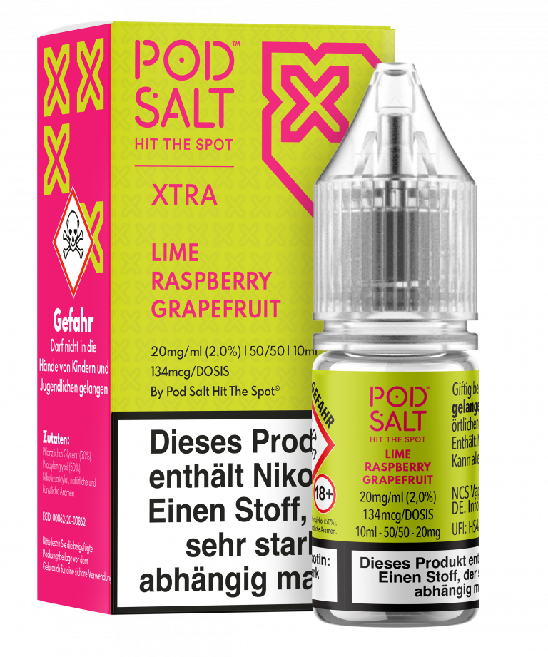 POD SALT XTRA Liquid 10mg - Lime Raspberry Grapefruit