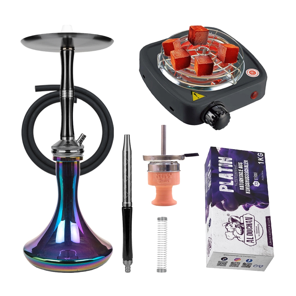 Diamond Hookah Excelsior - Black PVD/Rainbow