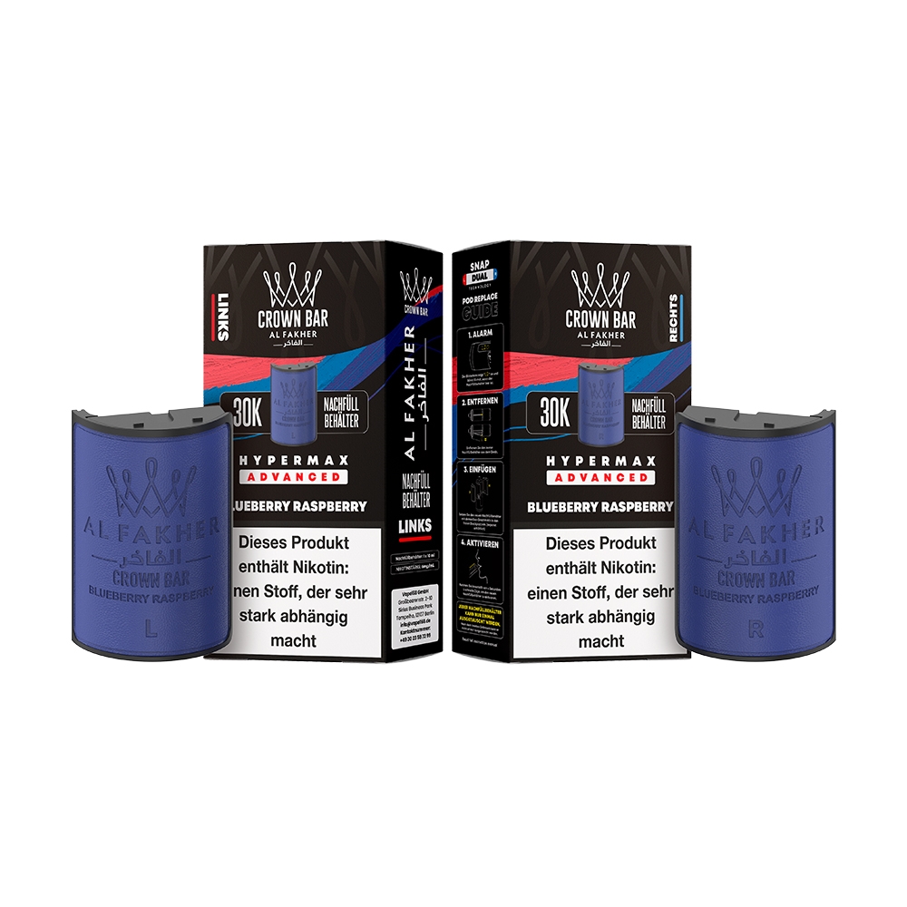 Al Fakher 30K Hypermax Tank Set - Blueberry Raspberry Al Fakher 30K Hypermax Tank Set - Blueberry Raspberry