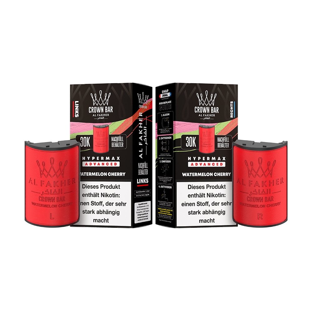 Al Fakher 30K Hypermax Tank Set - Watermelon Cherry Al Fakher 30K Hypermax Tank Set - Watermelon Cherry