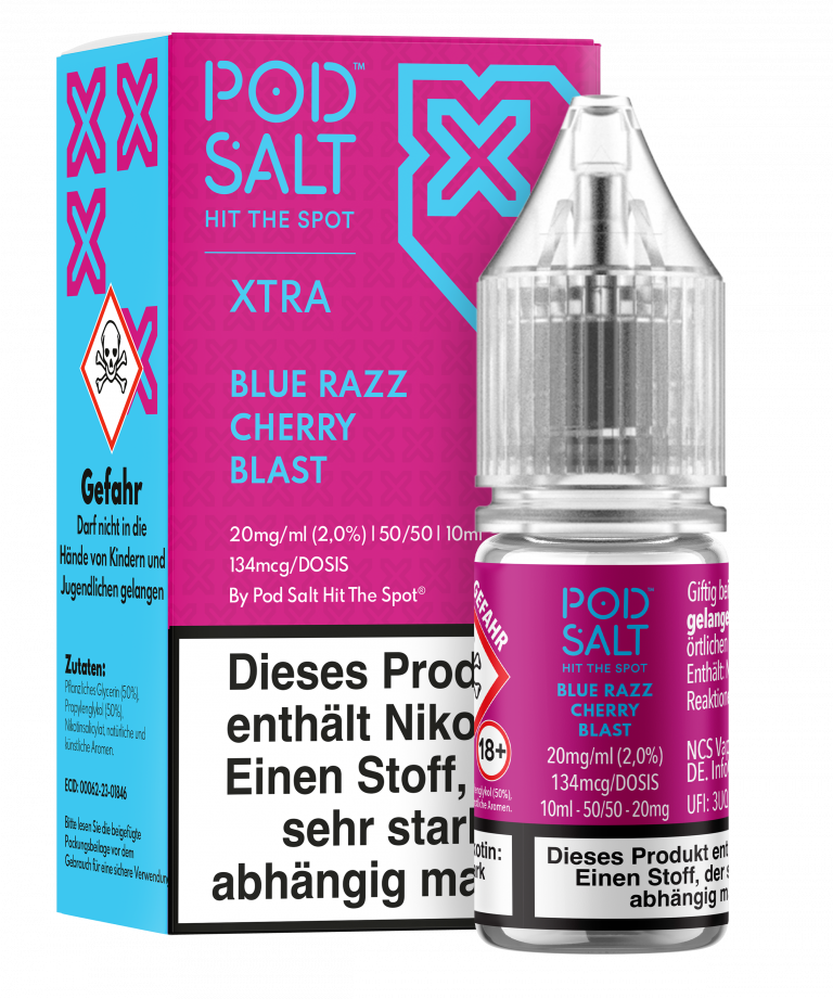 POD SALT XTRA Liquid 10mg - Blue Razz Cherry Blast