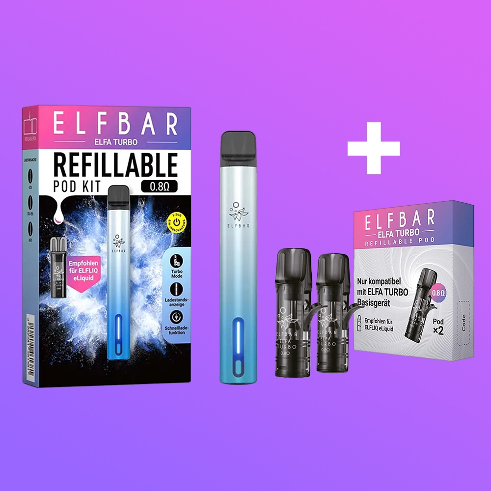 Elfbar ELFA Turbo Kit - Aurora Cyan - Bundle