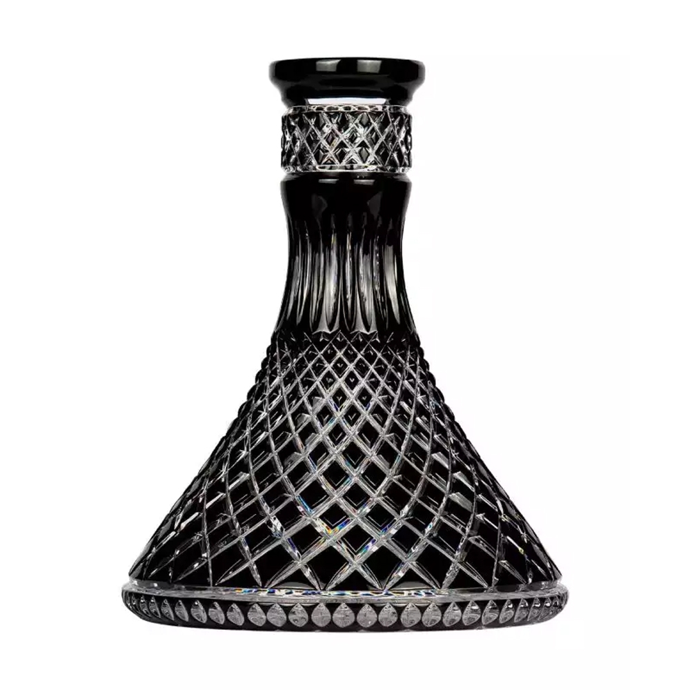 Caesar Crystal Bowl - Cone Crown Cut Black