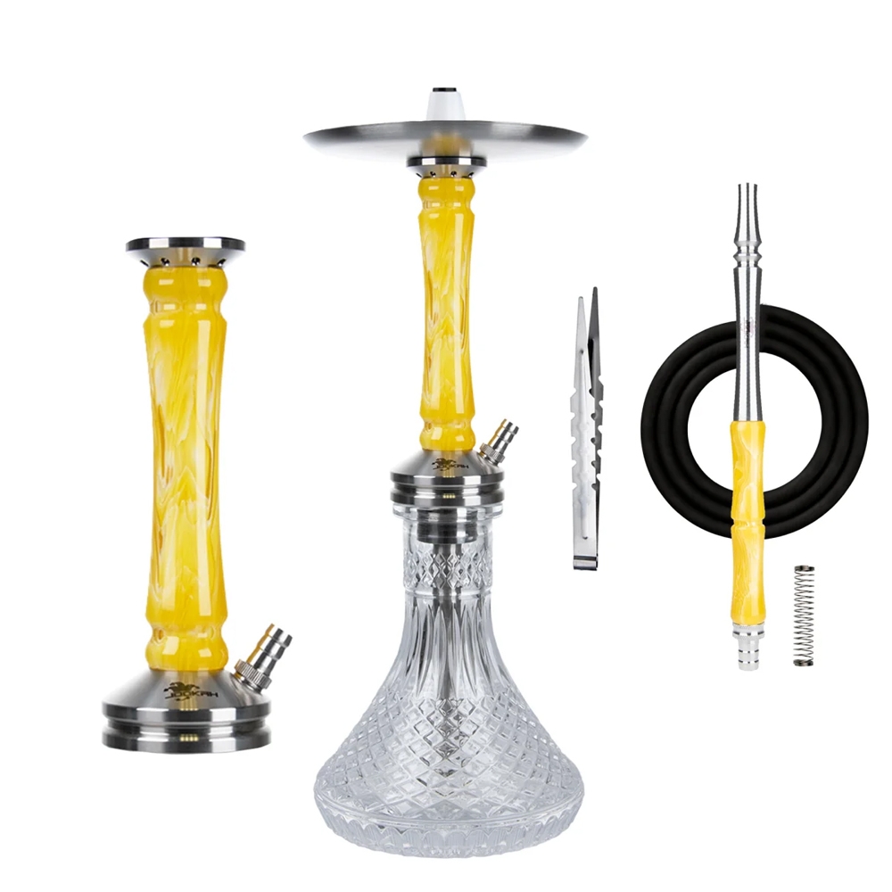 Jookah Shisha Straight Flush - Steel/Yellow