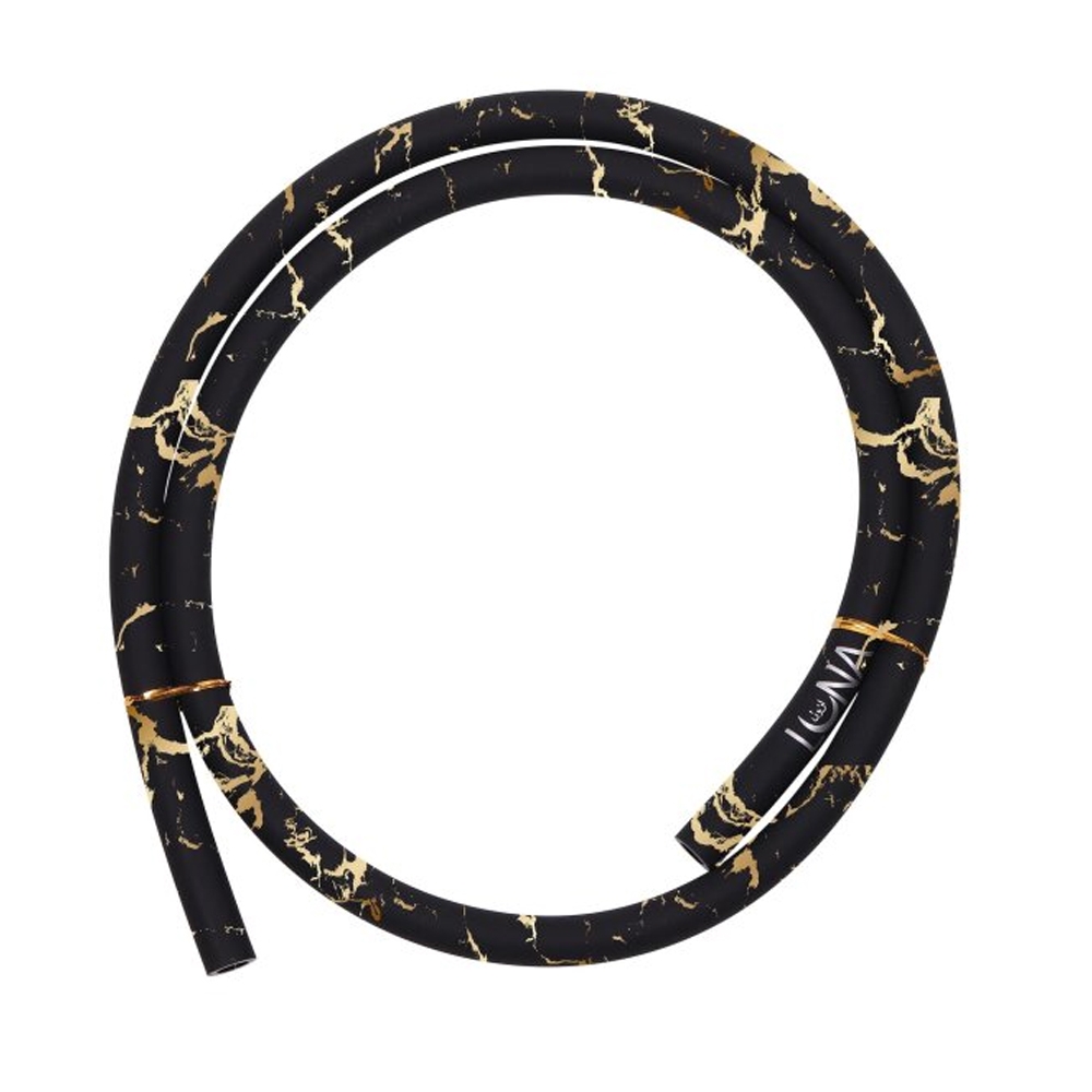 Luna Silikonschlauch Marmor - Schwarz/Gold