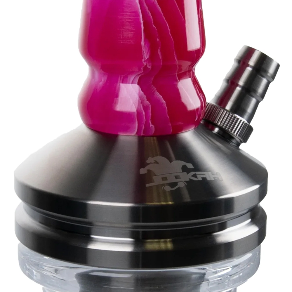 Jookah Shisha Straight Flush - Black Steel/Pink