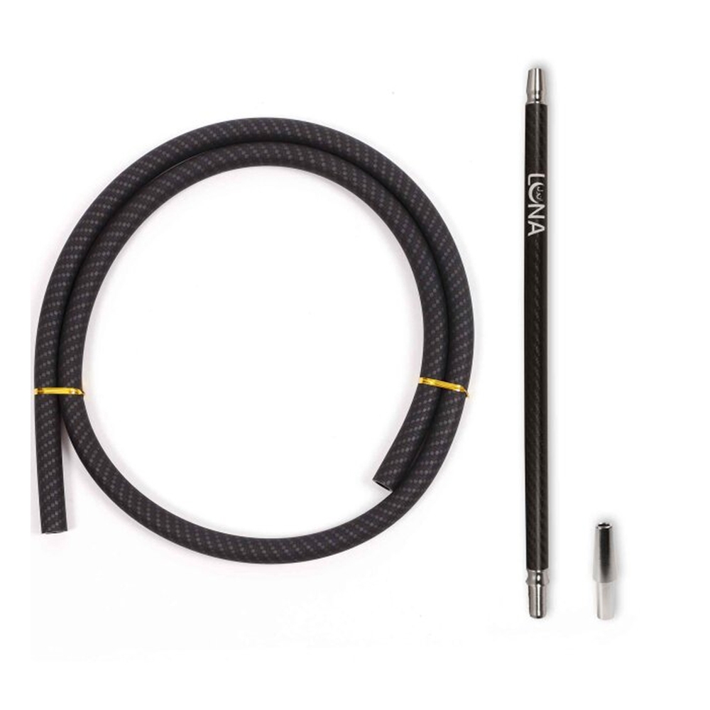 Luna Carbon Schlauch Set Schwarz - 150cm inkl. Mundstück und Endstück