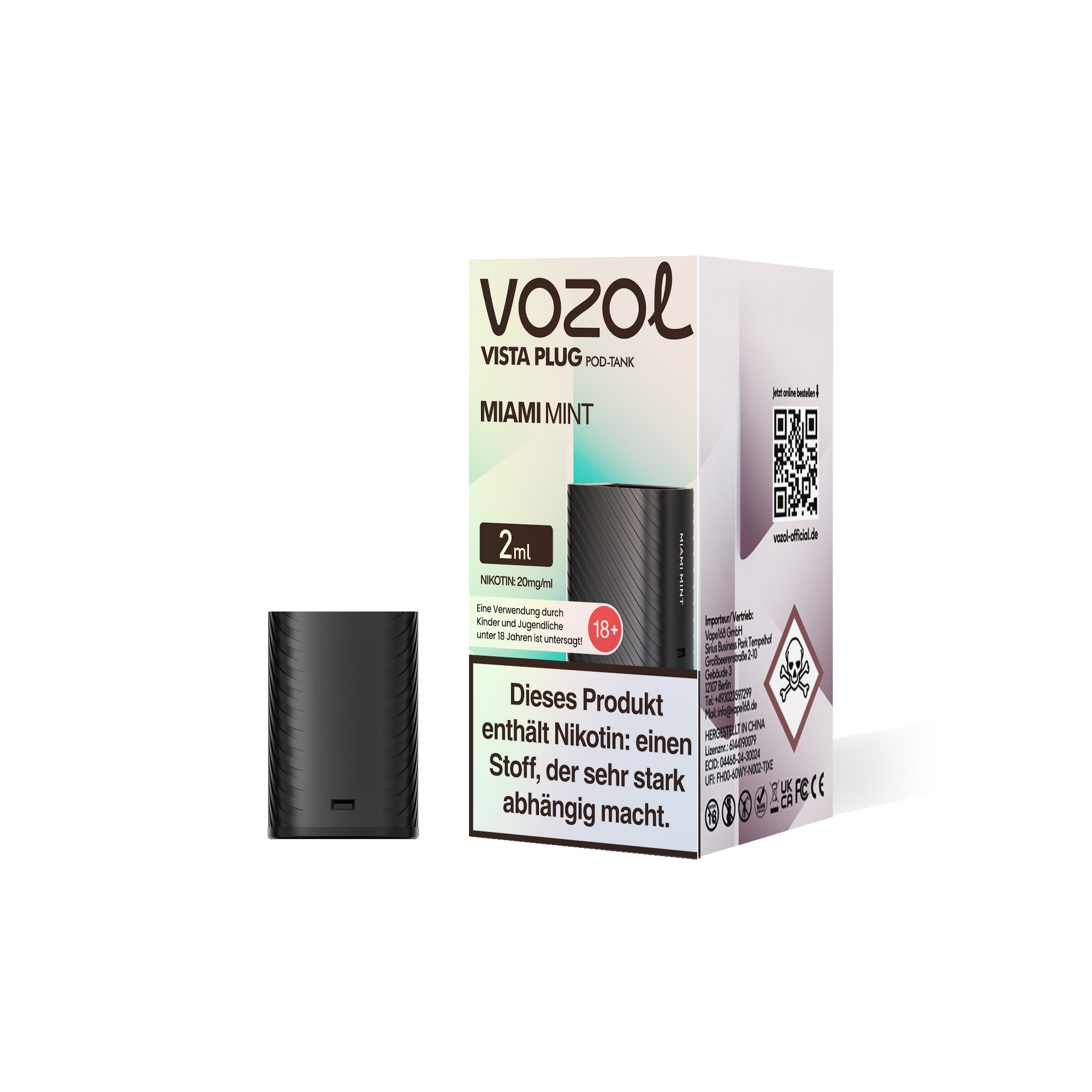 Vozol Vista Plug Verdampfer Pod 2ml - Miami Mint
