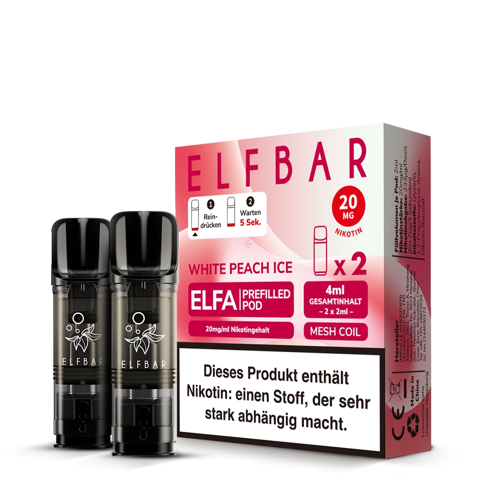 Elfbar ELFA POD 20mg (2stk) - White Peach Ice
