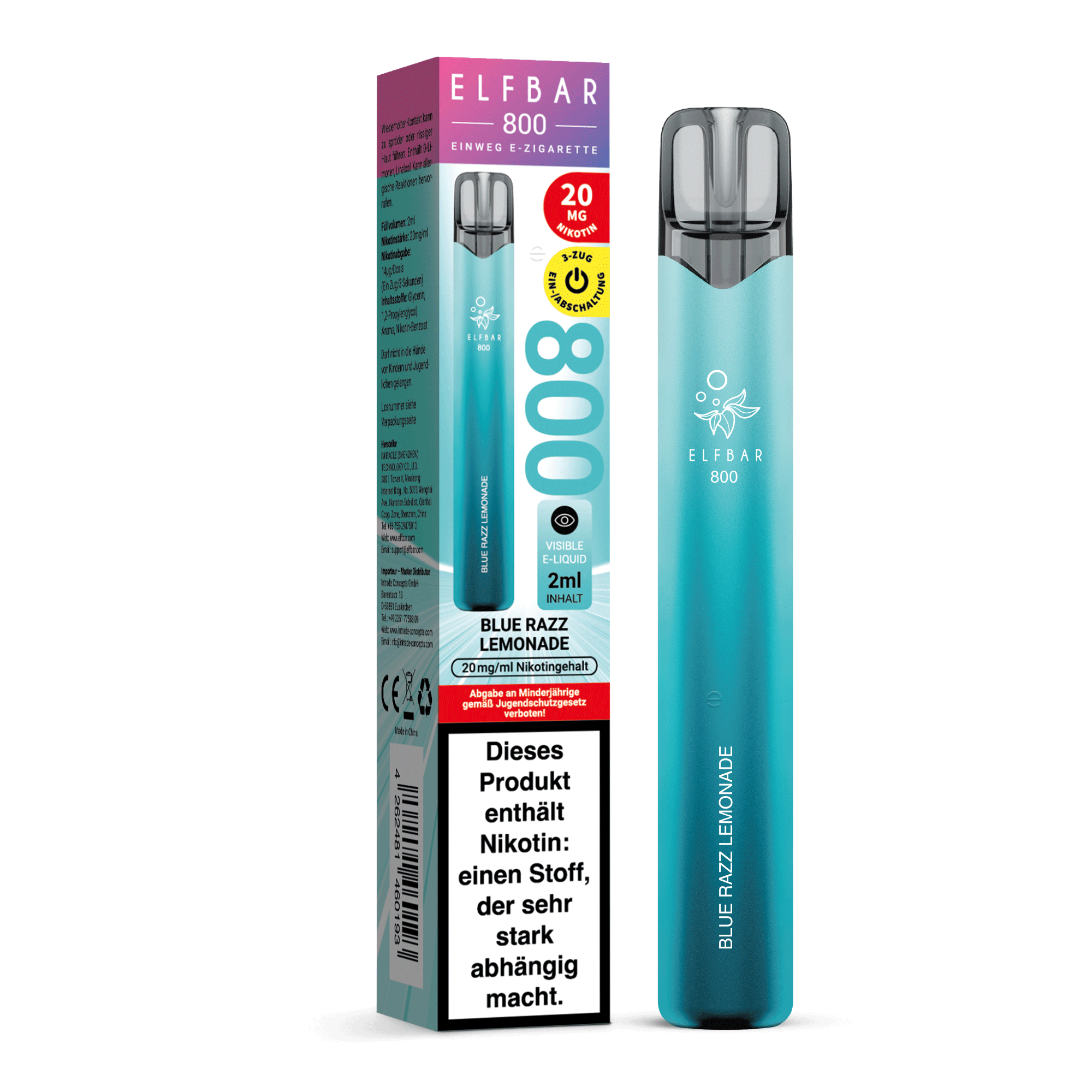 Elfbar 800 Einweg E-Shisha 20mg - Blue Razz Lemonade