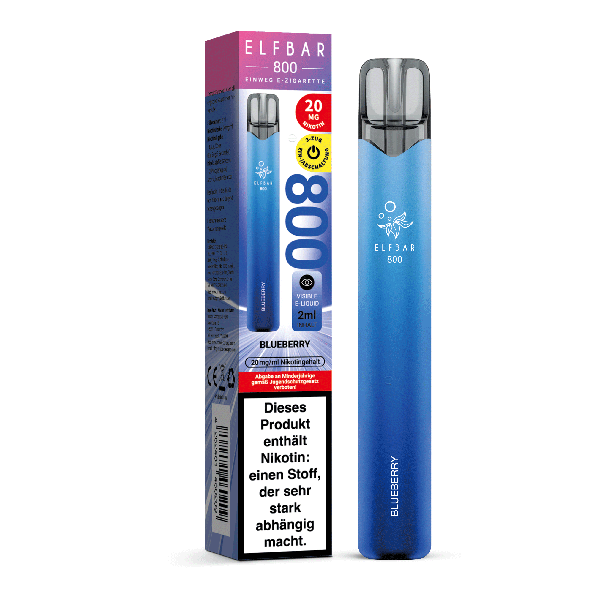 Elfbar 800 Einweg E-Shisha 20mg - Blueberry