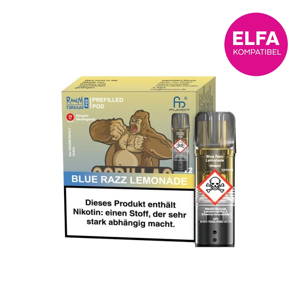 RandM Tornado Pods (2stk) 20mg - Blue Razz Lemonade 
